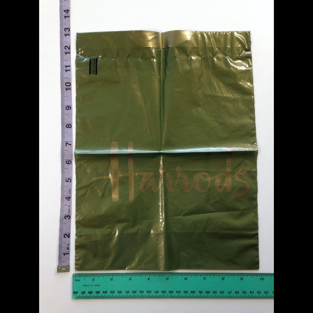 Vintage Harrods Bag 10 x 13 in / 25 x 33 cm plastic store bag